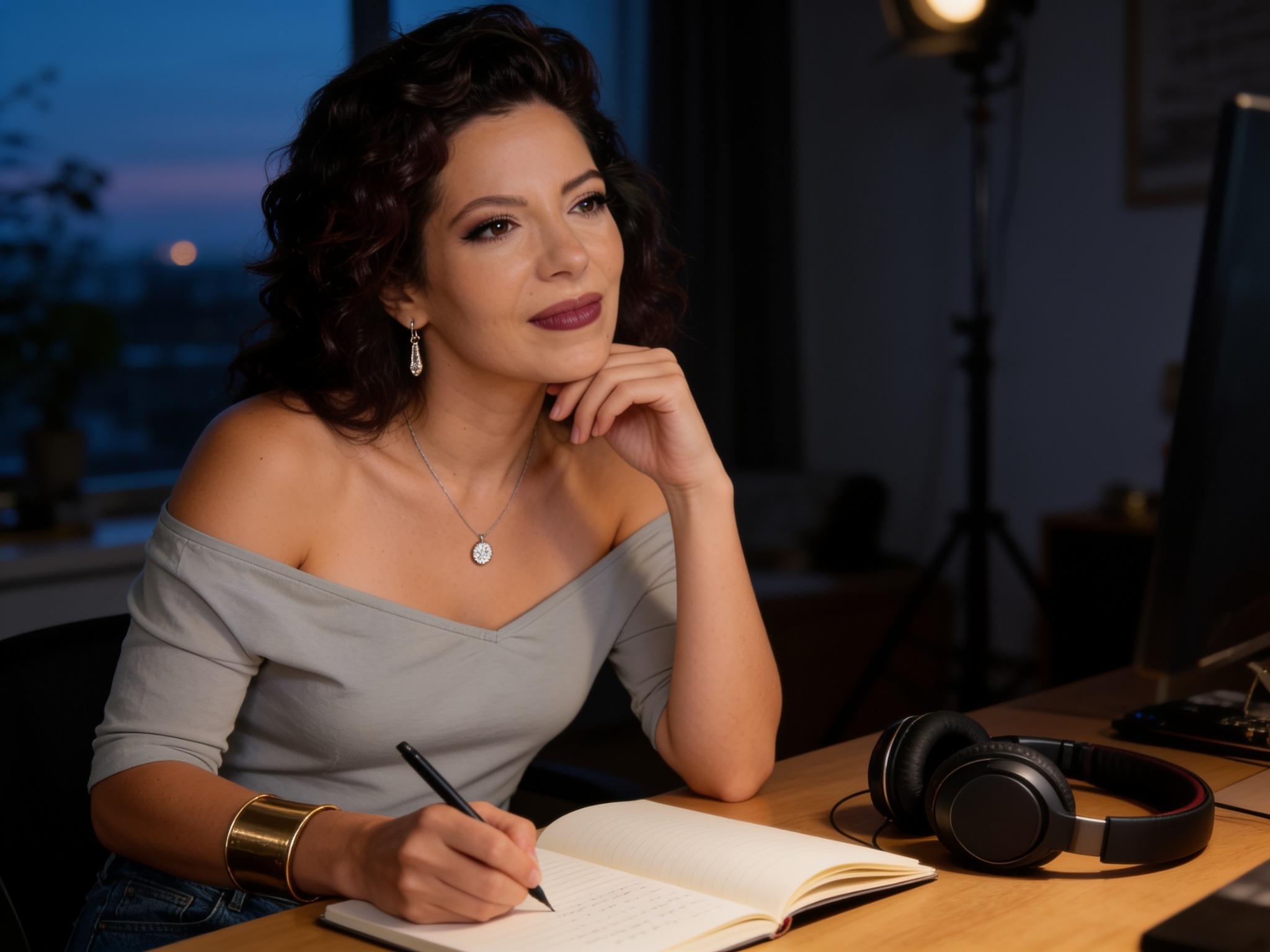 Lioness Zen writing at a desk